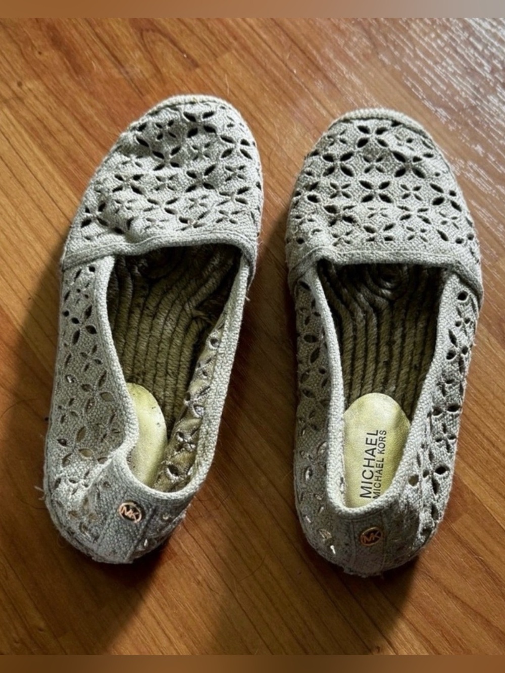 Michael Kors Darci Cutout Canvas Espadrille Size 7.5M